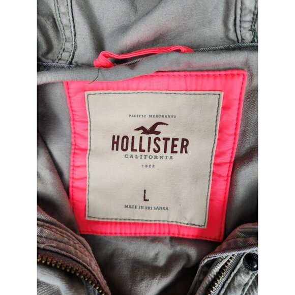 Hollister Womens Camo Utility Jacket Size Large Front Pockets & Button Detail - Picture 10 of 15